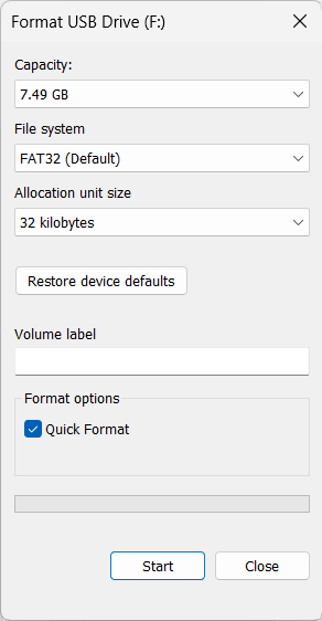 Formatting a MicroSD card as FAT32 for ESP32